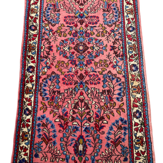 Tapis Oriental Vintage Fait Main Laine sur coton – Rug Handmade – 137 X 67 cm - Lilian
