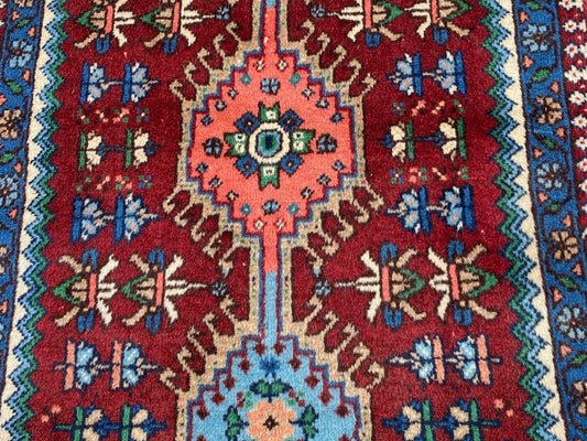 Tapis Oriental Vintage Fait Main Laine – Rug Handmade – 90 X 57 cm