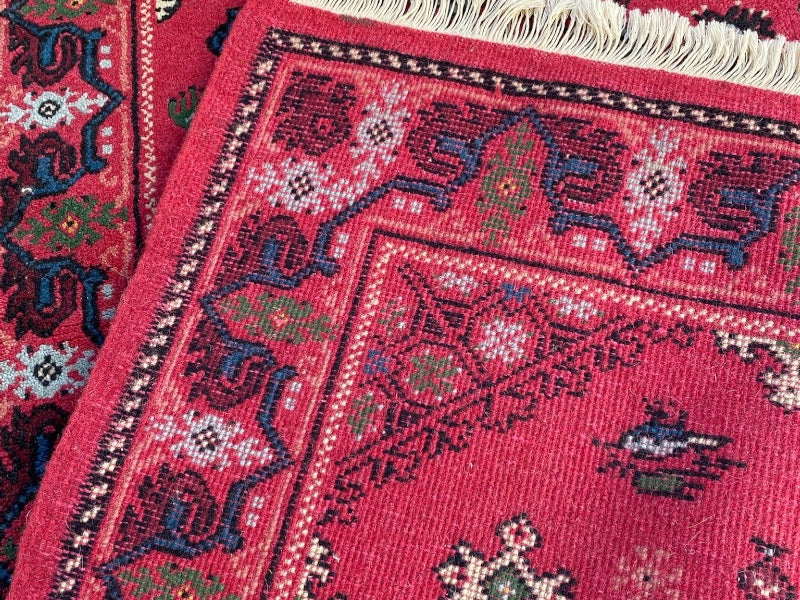 Tapis Oriental Vintage Fait Main Laine – Rug Handmade – 136X70 cm