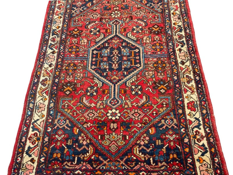 Tapis Oriental Vintage Noué Main – Laine Naturelle – 189 x 125 cm – Pièce Unique