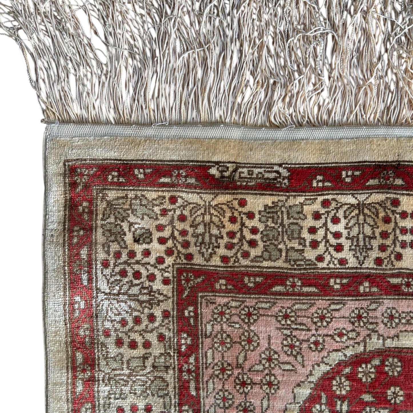 Tapis en soie sur soie Hereke Signé Mehrab Design - 65 x 44 cm