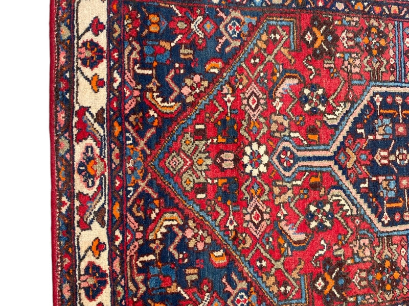 Tapis Oriental Vintage Noué Main – Laine Naturelle – 189 x 125 cm – Pièce Unique
