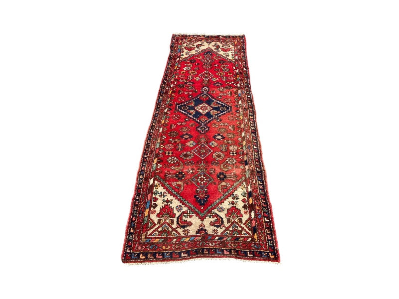 Tapis Couloir Runner Oriental Vintage – Noué Main – Laine – 281 x 102 cm