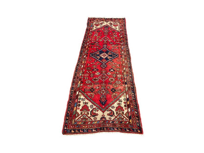 Tapis Couloir Runner Oriental Vintage – Noué Main – Laine – 281 x 102 cm