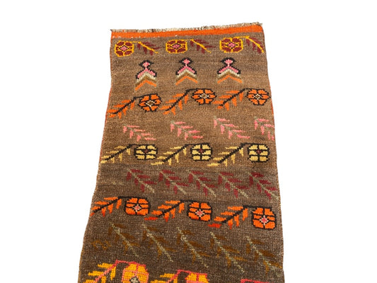 Tapis oriental vintage fait main – Turc – 113 x 54 cm