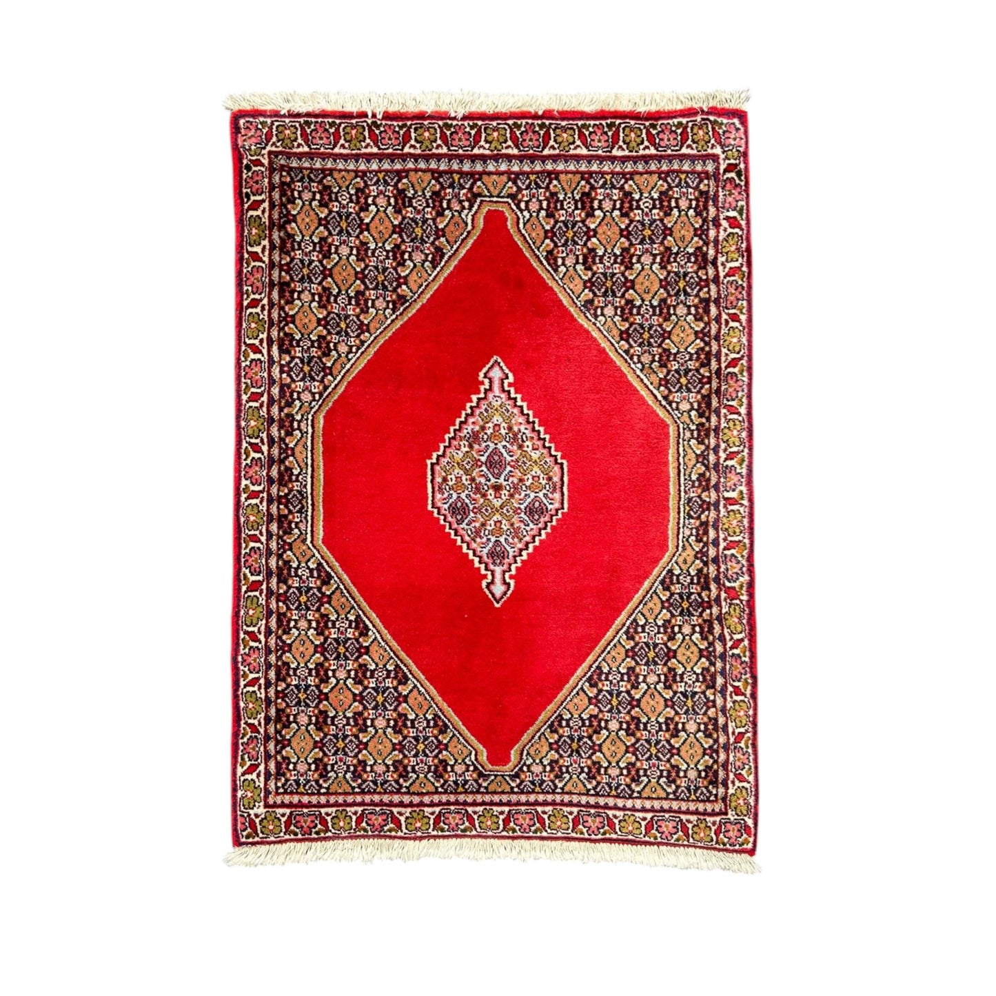 Tapis Oriental Vintage Fait Main Laine – Rug Handmade – 100 X 74 cm