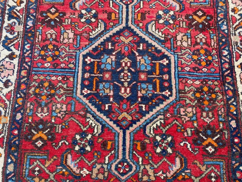 Tapis Oriental Vintage Noué Main – Laine Naturelle – 189 x 125 cm – Pièce Unique