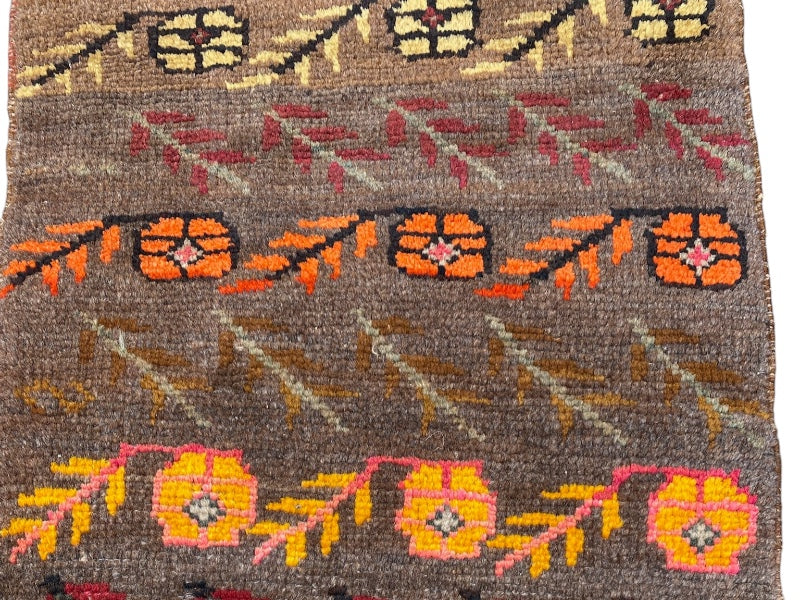 Tapis oriental vintage fait main – Turc – 113 x 54 cm