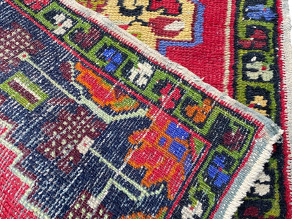 Tapis Oriental Vintage Fait Main Laine – Rug Handmade – 92 X 55 cm