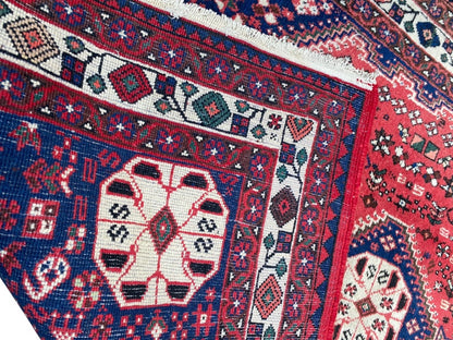Tapis Oriental Vintage Noué Main – Laine sur Coton – 151 x 102 cm – Pièce Unique