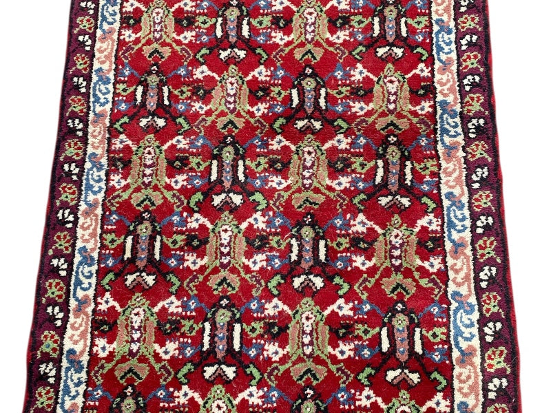 Tapis Oriental Vintage Noué Main – Laine sur Coton – 160 x 88 cm – Pièce Unique