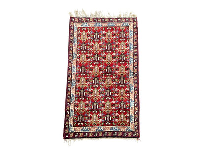 Tapis Oriental Vintage Noué Main – Laine sur Coton – 160 x 88 cm – Pièce Unique