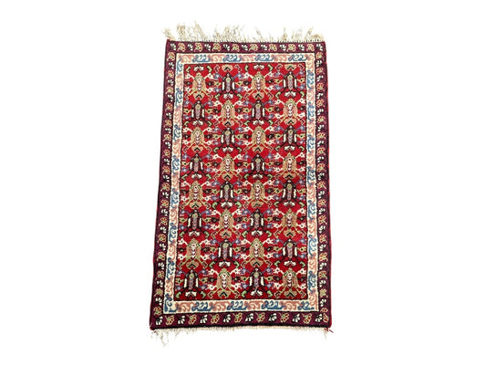 Tapis Oriental Vintage Noué Main – Laine sur Coton – 160 x 88 cm – Pièce Unique