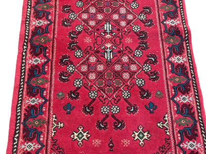 Tapis Oriental Vintage Fait Main Laine – Rug Handmade – 136X70 cm