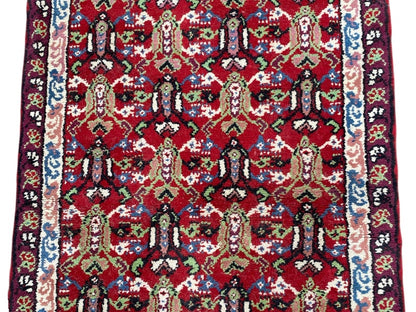Tapis Oriental Vintage Noué Main – Laine sur Coton – 160 x 88 cm – Pièce Unique