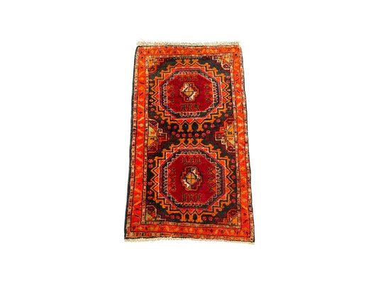 Tapis Oriental Vintage Fait Main Laine – Rug Handmade – 104 X 62 cm