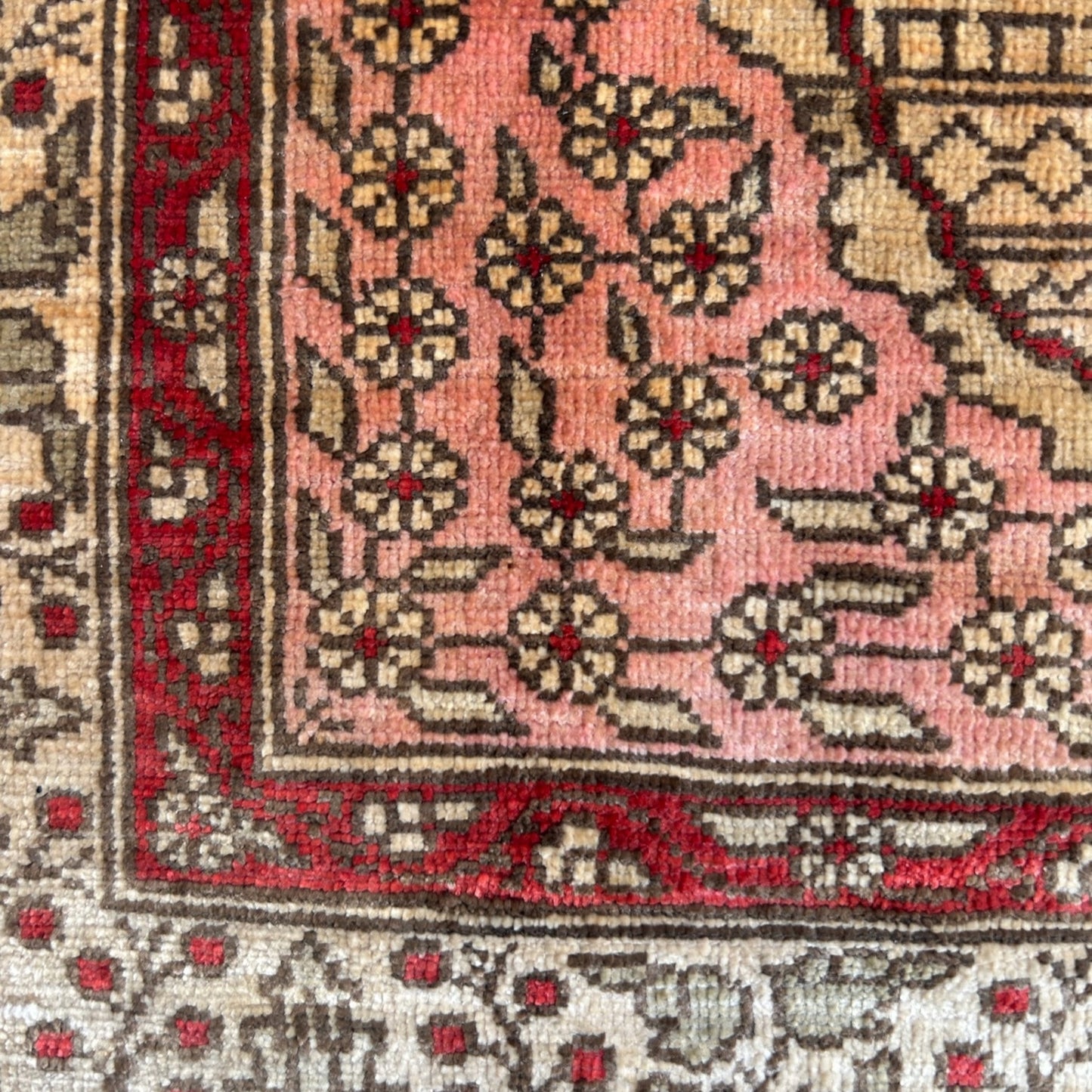 Tapis en soie sur soie Hereke Signé Mehrab Design - 65 x 44 cm